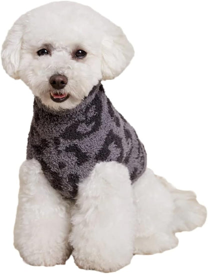 Barefoot Dreams CozyChic BITW Pet Sweater, Dog Clothes, Dog Sweater, Dog Accessories, in The Wild, Graphite/Carbon, SM