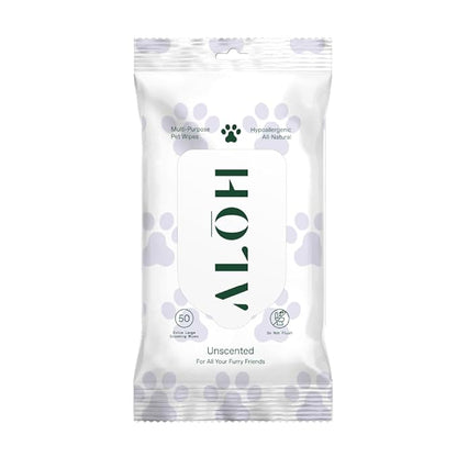 ALŌH Hypoallergenic | All-Natural | Multi-Purpose Pet Wipes, Unscented 50ct Wipes