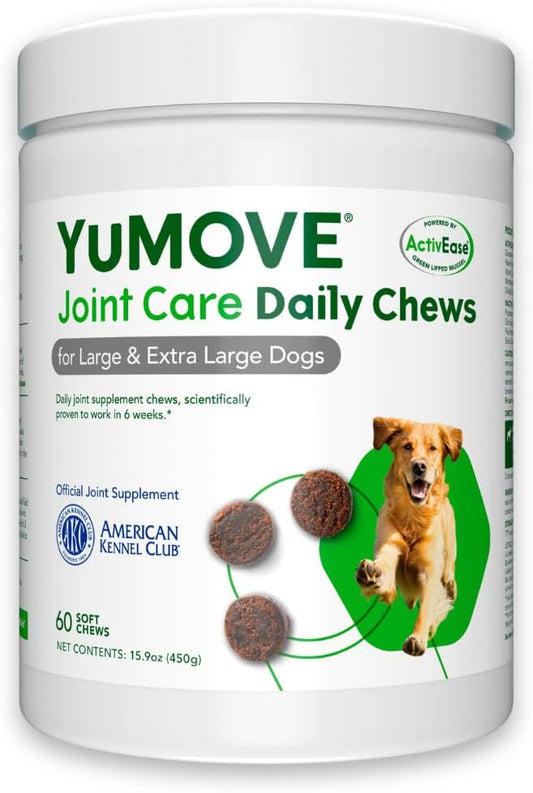 Lintbells YuMOVE Joint Supplement Dog Chews - Contains Glucosamine, Green Lipped Mussel - Natural Relief from Hip Ache, Stiff Joints - 1 Month’s Supply (Large & X-Large)