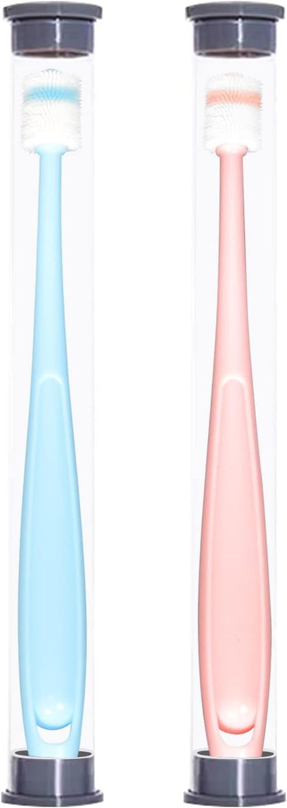 2 Pack Cat & Dog Toothbrush,360 Degree silicone pet Toothbrush,Cat Dental Care,Deep Clean,Independent Packaging,Bad Breath Tartar Teeth Care Dog Cat Cleaning Mouth pet cleaning covers Emeliest
