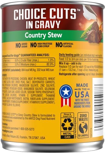 Pedigree Wet Dog Food, Choice Cuts in Sauce with Beef, 13.2 Oz Can