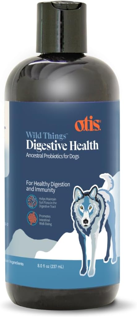 OTIS Digestive Health for Dogs | Ancenstrial and Heritage Probiotics - Intestinal Gut Health Support with DHA and EPA | Healthy Dog Supplements | 8 fl oz, Salmon oil