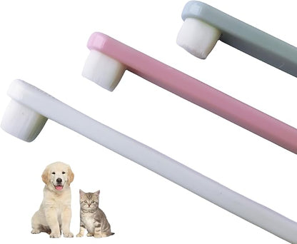 Dog Toothbrush,Cat Toothbrush,Extra Soft Brush Wires,Pet Toothbrush Toothbrush for Dogs& Cats,Teeth Cleaning,Dental Care,Brushing Kit,3 Pack Kit (White/Green/Pink)