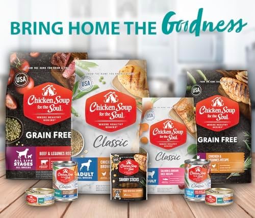 Chicken Soup For The Soul Pet Food Classic Dry Large Breed Puppy Food, Chicken, Turkey & Brown Rice Recipe, 13.5 Pound Bag | Soy Free, Corn Free, Wheat Free, Dry Dog Food Made with Real Ingredients
