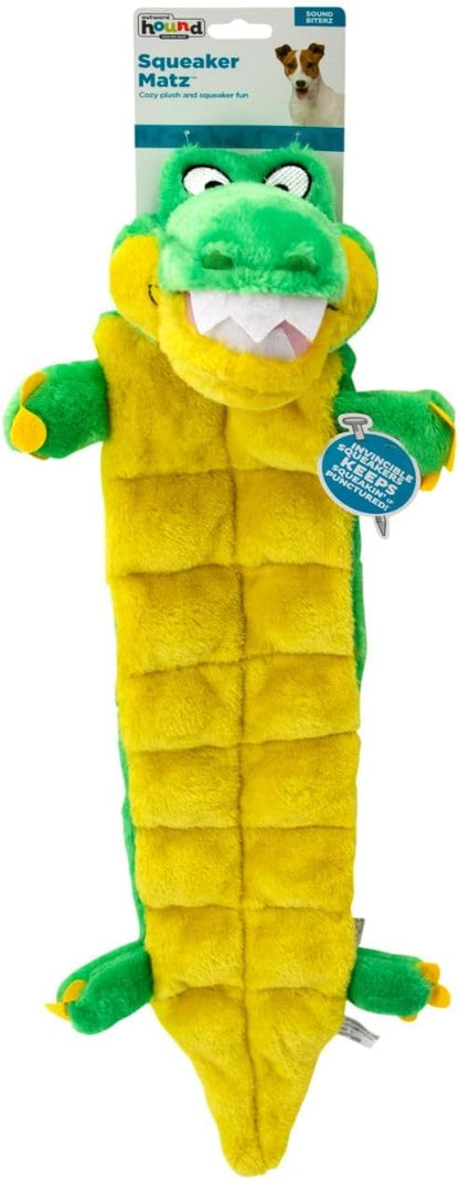 Outward Hound Squeaker Matz Plush Gator Dog Toy, XL