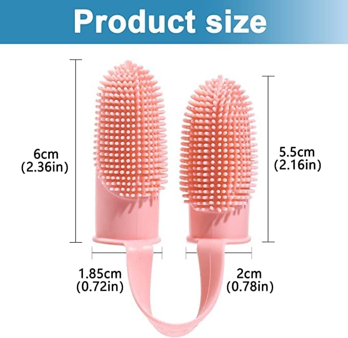 10 Pack Dog Finger Toothbrush Dog Teeth Cleaning Brush 2-Finger Dog Tooth Brushing Kit Dog Cat Toothbrush with Bristles Puppy Dental Care Toothbrush for Small Medium Dog Cat Pet
