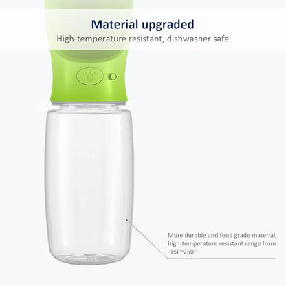 WePet Portable Dog Water Bottle with Food Container, 19 OZ + 6 OZ, Leak Proof Puppy Water Dispenser with Drinking Feeder for Pets Outdoor Walking, Hiking, Travel, Food Grade Plastic