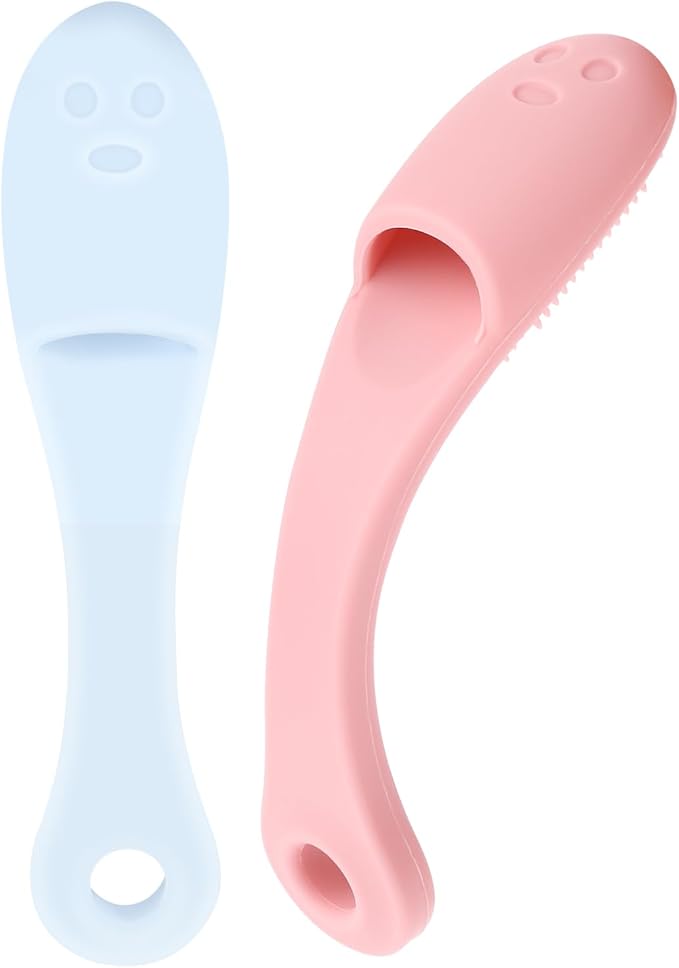 Dog Finger Toothbrush 2 Pack Dog Tooth Brushing Kit Pet Finger Brush Puppy Toothbrush with Food Grade Silicone for Small Medium and Large Dogs Effective Teeth Cleaning