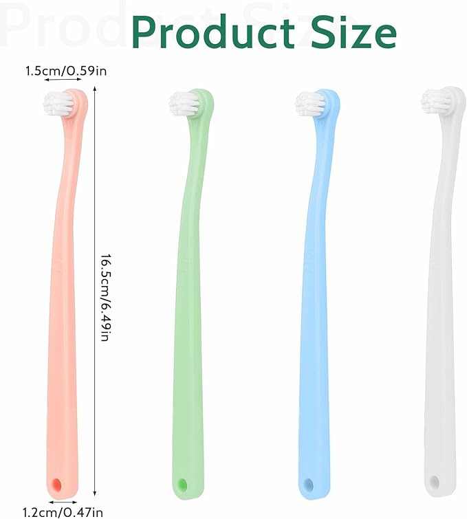 4 Pack Small Dog Toothbrush Pet Toothbrush Cat Tooth Brush Puppy Toothbrush Mini Head Soft Dog Cat Tooth Brush Deep Clean Kit for Puppy,Kitten,Small Dog & Cat,Portable Travel Friendly and Easy to Use