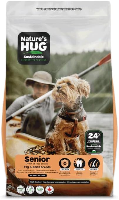 Nature's HUG Toy and Small Breed Senior Dry Dog Food, 5 lb., Non-GMO, Low Calorie Weight Management Support, Hypoallergenic and Grain Free, Just Like Chicken Recipe, Ages 10+