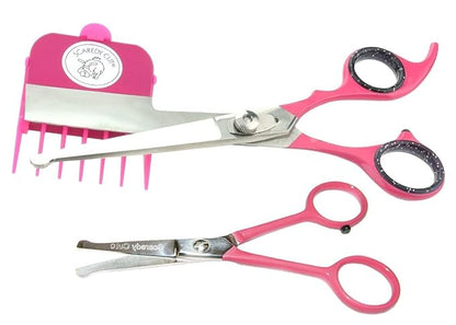 SCAREDY CUT NO Buzz Dog Clippers, Tiny Trim Safety Scissor. A Silent Low Noise Pet Grooming Clipper, Right Handed Pink