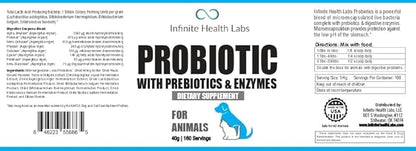 Probiotics for Dogs and Cats - Vet Formulated Pet Prebiotic & Enzyme Powder for Digestive, Gut & Immune Health - 160 Servings