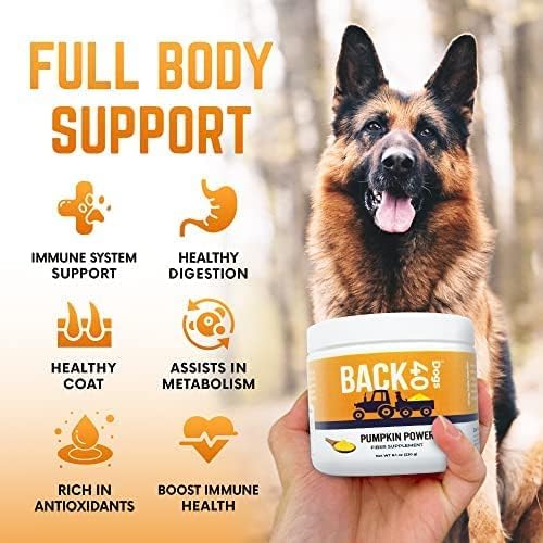 Pumpkin Power Vitamins for Dogs, Powdered Pumpkin with Vitamins A, C & E, Fiber-Rich for Optimal Pet Health, Combat Constipation, Multivitamin for Digestive Health, 24 oz (90 Day Supply)