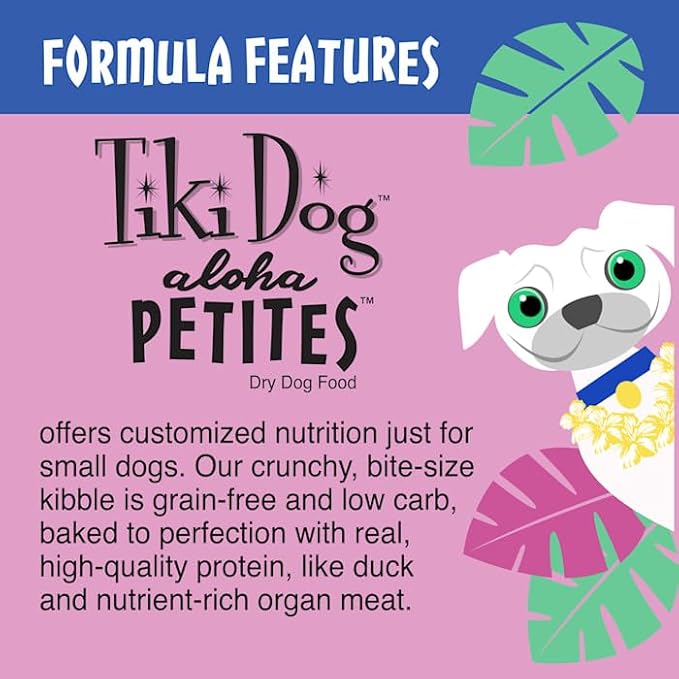 Tiki Dog Born Carnivore for Dogs, Savory Duck, Peas & Lentils Recipe, Grain Free Baked Kibble for Maximum Nutrition, For Adult Dogs and All Size Breed Dogs, 10 lbs. Bag