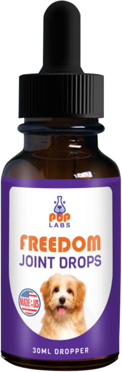 Freedom Joint Drops - Dog Joint Support Supplement Eases Stiffness and Aids Flexibility and Strength - for All Ages, Sizes, and Breeds, 30 ml Dropper