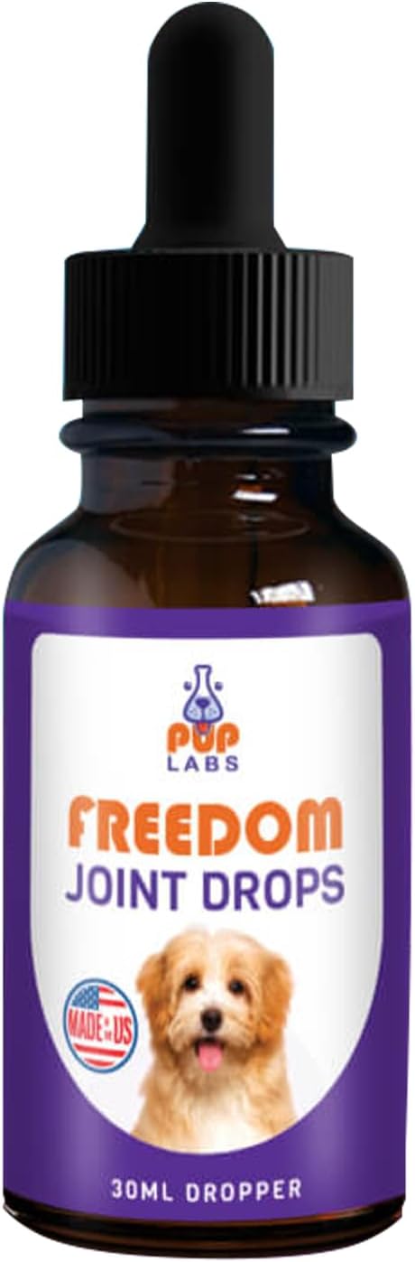 Freedom Joint Drops - Dog Joint Support Supplement Eases Stiffness and Aids Flexibility and Strength - for All Ages, Sizes, and Breeds, 30 ml Dropper