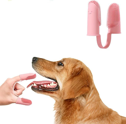 10 Pack Dog Finger Toothbrush Dog Teeth Cleaning Brush 2-Finger Dog Tooth Brushing Kit Dog Cat Toothbrush with Bristles Puppy Dental Care Toothbrush for Small Medium Dog Cat Pet