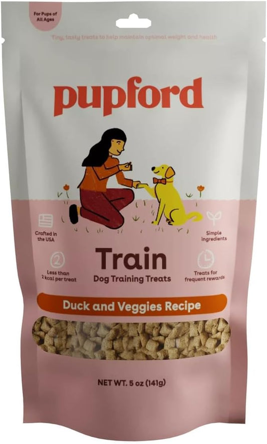Pupford Freeze Dried Training Treats for Dogs & Puppies, 240+ Four Ingredient Bites (Duck & Veggies, 5 oz)