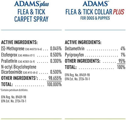 Adams Plus Carpet Spray + Flea & Tick Dog Collar
