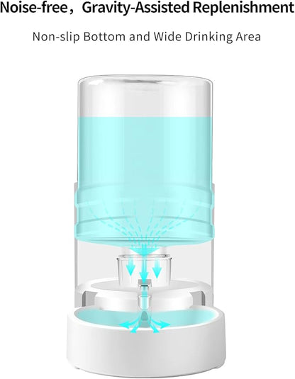 CZPET 4L Pet Water Dispenser (2 Pack) Unplugged Automatic Water Bowl Dispenser Gravity Water Dispenser for Cats Water Self Feeder Dog Fountain Dogs Bowl Bottles for Puppy Kitten