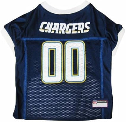NFL Los Angeles Chargers Dog Jersey, Size: Medium. Best Football Jersey Costume for Dogs & Cats. Licensed Jersey Shirt