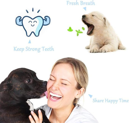 Orgrimmar 2 PCS 3-Sided Pet Toothbrush Dog Toothbrush Removing Bad Breath Tartar Cleaning Mouth Pet Dental Care Cat Cleaning Mouth