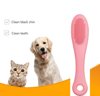 8PCS Cat & Dog Toothbrush Kit, 360 Degree Silicone Pet Toothbrush，Silicone Dog Finger Toothbrush，Double Head Toothbrush，Soft Cat Toothbrush Easily Clean Teeth Dirt