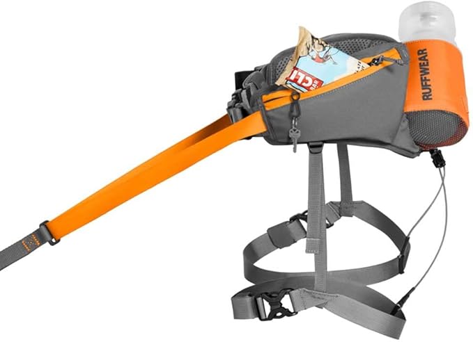 Ruffwear, Omnijore Dog Joring System, Dog Harness, Hip Belt, and Towline for Skiing, Skateboarding, and Biking, Orange Poppy, Medium