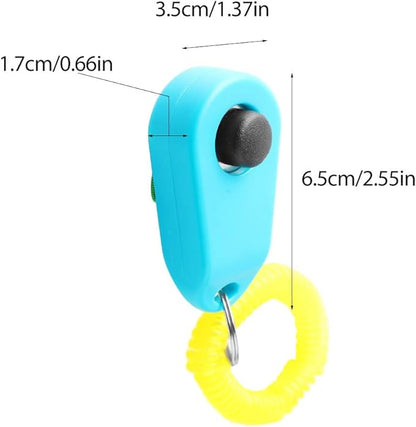 Zerodis Pet Dog Training Clicker with Wrist Bands Strap Assorted Color Dog Positive Behavior Rein Forcer for Pets All Ages Puppy and Adult Dogs Built in Poop Bag Dispenser Easily Carrying