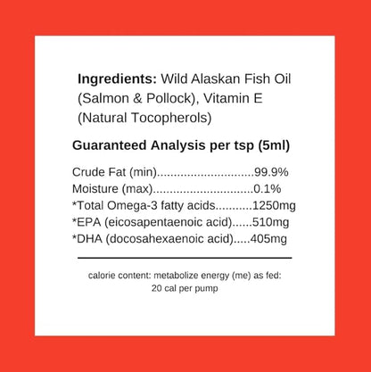 Wild Alaskan Fish Oil for Dogs, Skin and Coat Supplement for Dogs & Cats, Omega-3-Rich Salmon and Pollock Oil, EPA & DHA Dog Salmon Oil for Brain, Heart, and Joints 16 fl oz (473 ml)