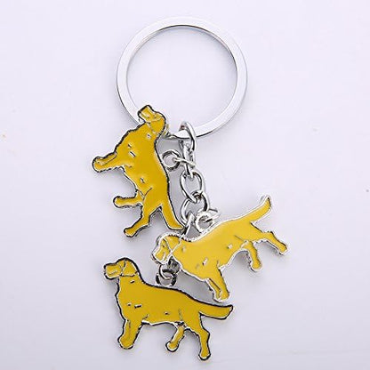 Dog Keychain, Pet Pendant Key-Ring, Cute Puppy ID Tags Metal Key Ring for Dog Lover (Golden Retriever)