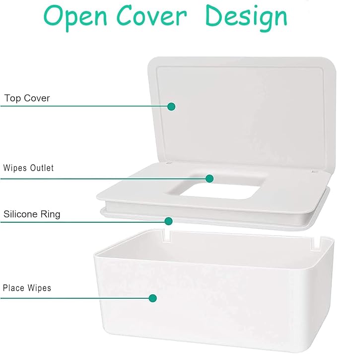 Woof Woof Dog Wipes Dispenser,Upgarde Size(8.2L x 4.9W x 3.9H inches),Dog Paw Butt Wipes Container Storage Box Pet Doggie Grooming Wet Wipes Holder (Dog Wipes(White))