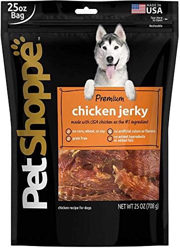 PetShoppe Premium Chicken Jerky Dog Treats Made in USA Only All Natural - No Fillers, Additives or Preservatives (25 oz)