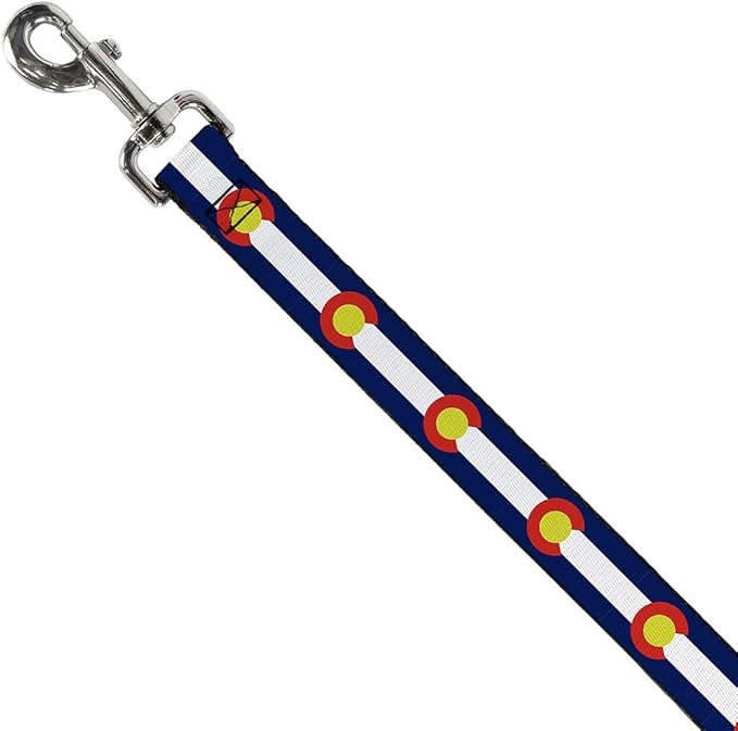 Dog Leash Colorado Flags2 Repeat 4 Feet Long 0.5 Inch Wide