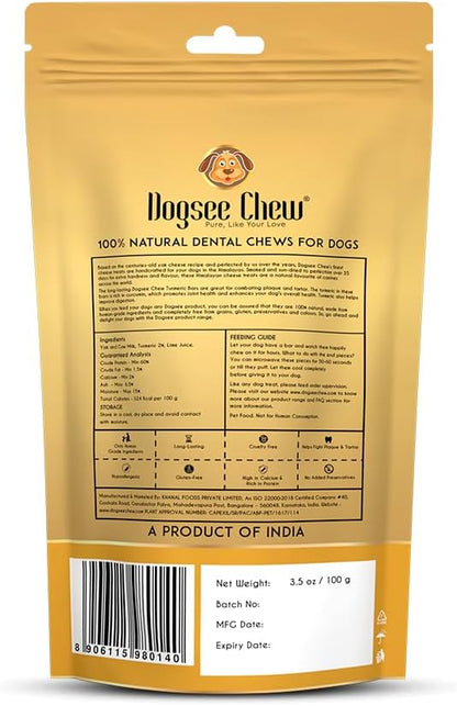 Dogsee Himalayan Yak Cheese Dog Chews with Turmeric (Small - 3 Chews) | Hip & Joint Health Support for Dogs | Rich in Protein & Calcium | Premium Dog Dental Chews