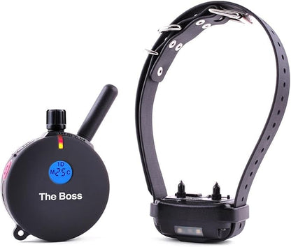 E-Collar ET-800-1 Mile Rechargeable Remote Waterproof Trainer - Static, Vibration and Sound Stimulation Collar with PetsTEK Dog Training Clicker