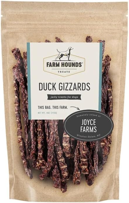 Farm Hounds Premium Duck Gizzard Sticks, 100% Natural, Pasture-Raised Duck Treats for Dogs, Dehydrated One Ingredient Dog Protein Treats from Humane Farms, Dog Training Supplies & Essentials