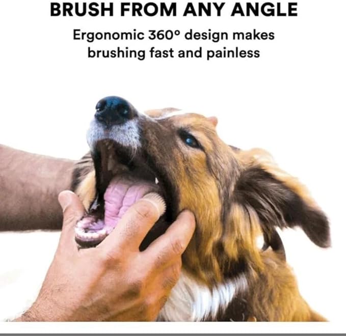 LL Goods 3-Pack Dog Finger Toothbrush Kit - Big Mouth Toothbrush, Dog Teeth Cleaning Essentials, Blue