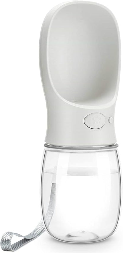 Dog Water Bottle, Leak Proof Portable Pet Water Bottles for Dogs, Puppy Water Dispenser with Drinking Feeder for Travel (Milk White 12oz)