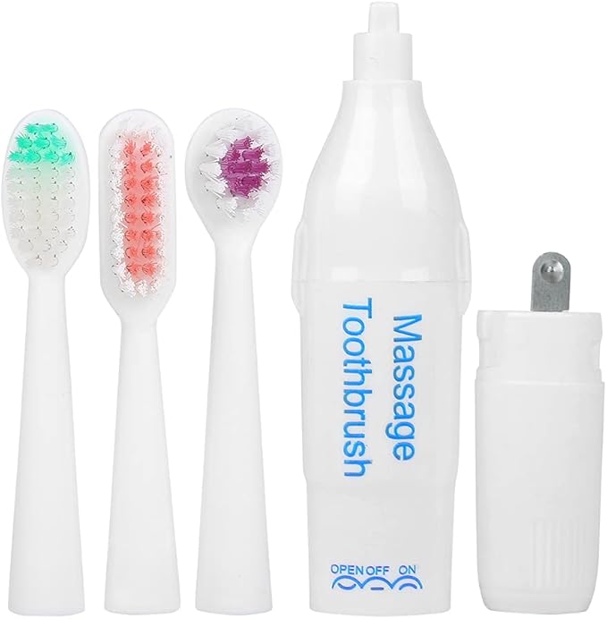 Pssopp Pet Electric Toothbrush Dog Cat Teeth Cleaning Tool Professional Electric Dog Toothbrush with Two Soft Brush Head