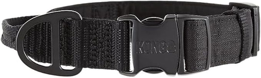 KONG Ultra Durable Padded Comfort Handle Dog Collar (Large, Black)