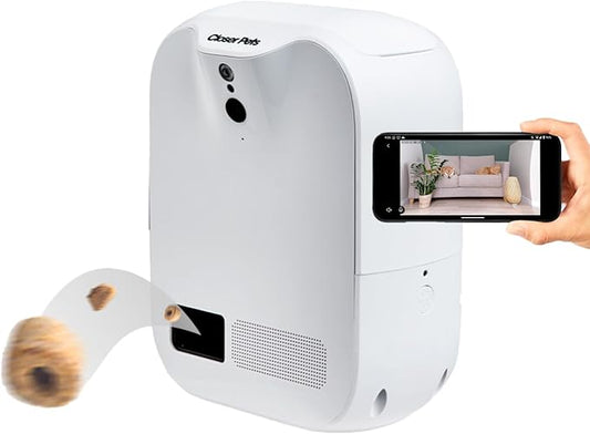 Closer Pets TreatView 1080p Pet Camera and Treat Dispenser with Motion Activation, for Indoor Use (iOS/Android Compatible)