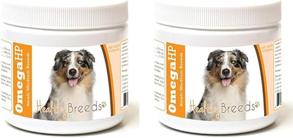 Healthy Breeds Australian Shepherd Omega HP Fatty Acid Skin and Coat Support Soft Chews 60 Count (Pack of 2)