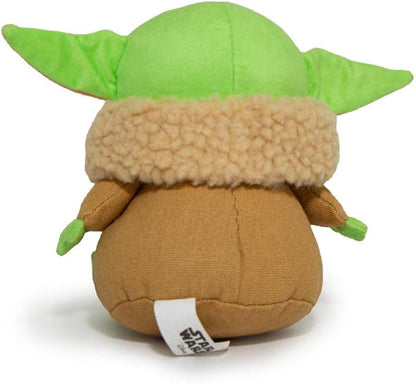 Buckle-Down Dog Toy, Mandalorian, Plush Squeaker Star Wars The Child Sitting Pose, Baby yoda, 8" x 8" (DTPT-SWBIF) for All Breed Sizes