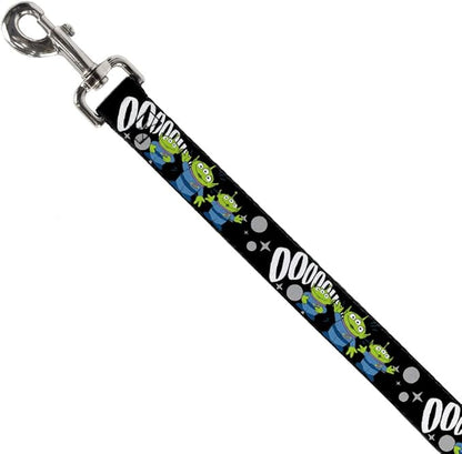 Dog Leash Toy Story 3 Aliens Ooooohhh Black White Gray 4 Feet Long 1.0 Inch Wide