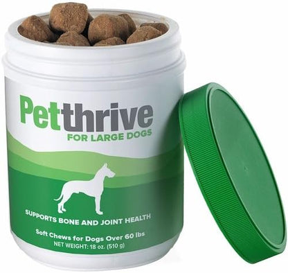 Dog Hip and Joint Support Supplement Soft Chews with Resveratrol and Hyaluronic Acid, Mobility Bites Chewables, Bacon Flavor, Large Breed