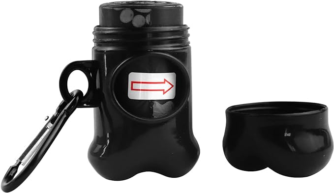 Dog Poop Bags Dispenser with Carabiner Clip, Doggy Poop Bag Holders for Leashes Include 1 Roll (15 Bags) Leak-Proof Large Lavender Scented Doggie Pet Waste Bags, Eco-Friendly Dog Accessories, Black