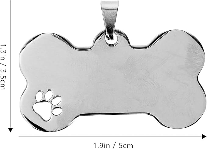 10pcs Dog Tag Blank Labels Dog Name Tag Dog Identification Tags Personalized Tags for Dogs Puppy Tag Dog Collar Charms Dog Id Tag Blank for Engraving Metal Pet Bone