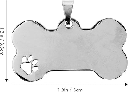 10pcs Dog Tag Blank Labels Dog Name Tag Dog Identification Tags Personalized Tags for Dogs Puppy Tag Dog Collar Charms Dog Id Tag Blank for Engraving Metal Pet Bone