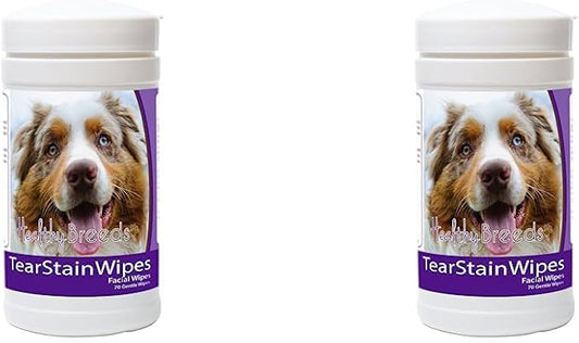 Healthy Breeds Australian Shepherd Tear Stain Wipes 70 Count (Pack of 2)